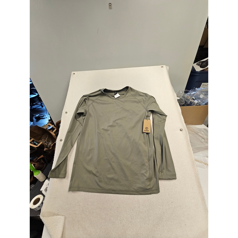 Vapor Apparel Mens Oasis‎ Long Sleeve Crew Olive Branch UPF 50+ Shirt XL New